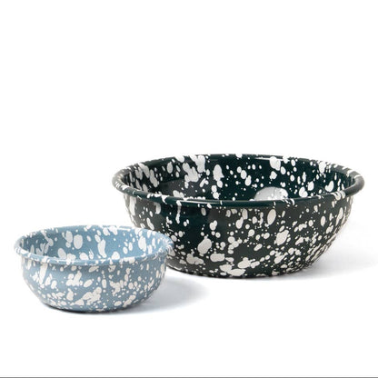 Enamel small bowl - Blue and White Splatter