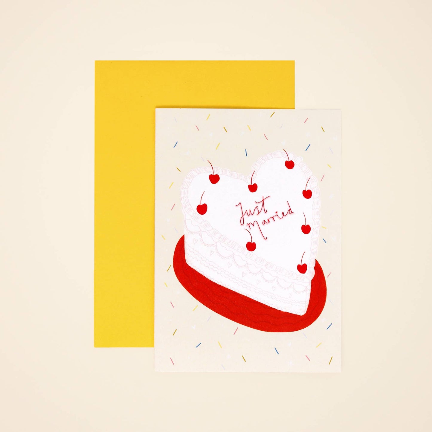 Card - Heart Cake Wedding Card