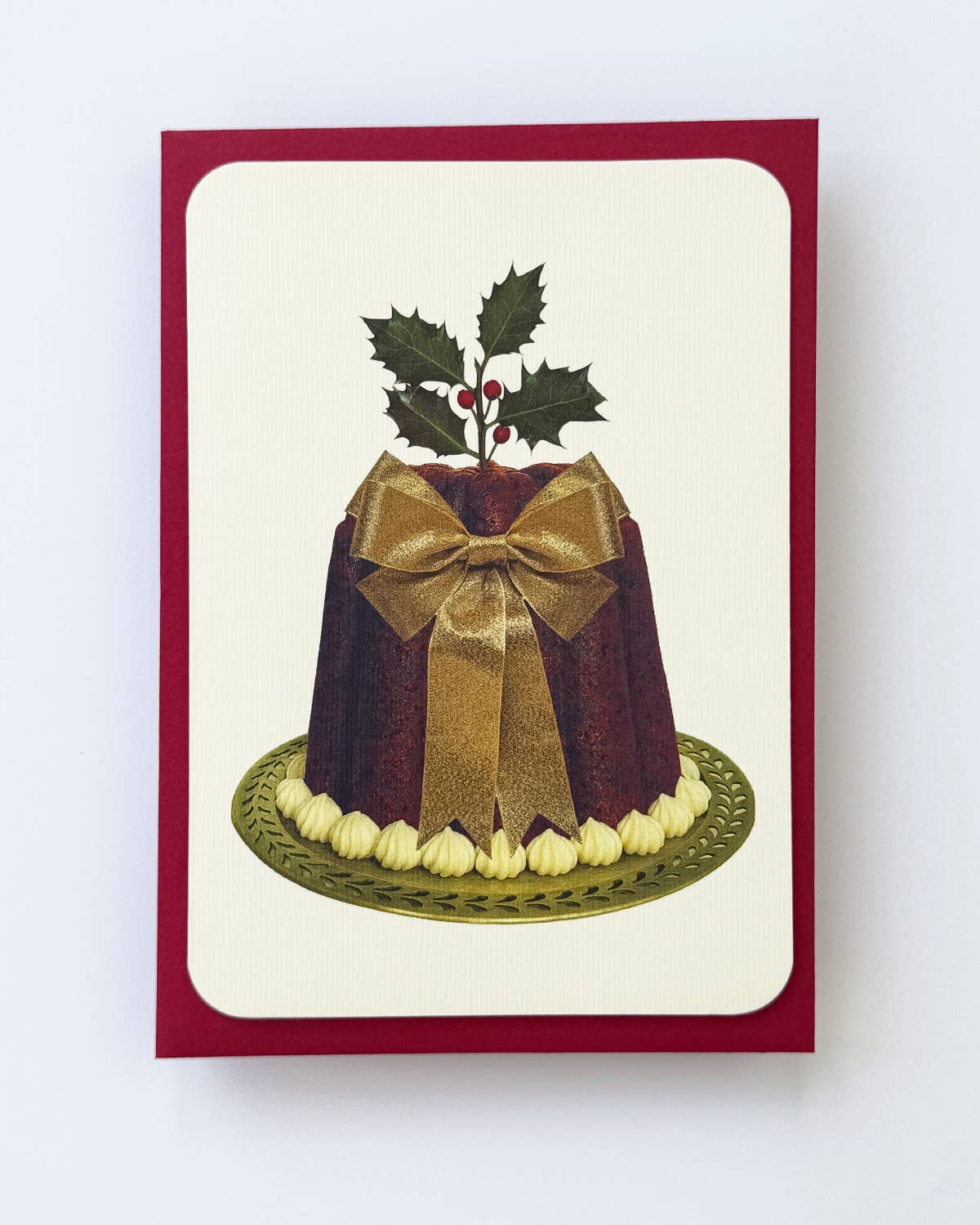 Set of 6 Greeting Cards - Christmas Plum Puddings Mixed