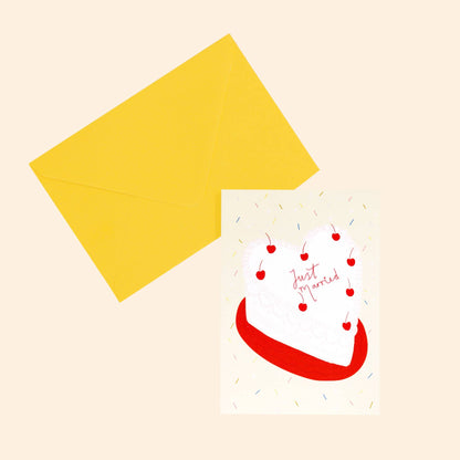 Card - Heart Cake Wedding Card