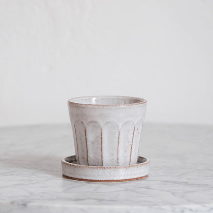Flat White Cup & Saucer - Oat & White