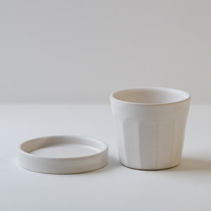 Flat White Cup & Saucer - Matte White