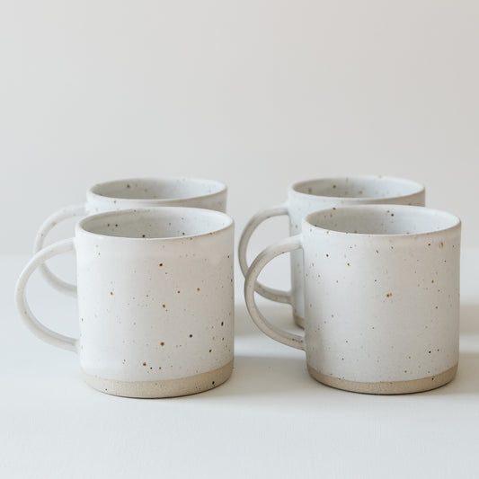 Matte White & Speckled Mugs - Set of 4 SECONDS