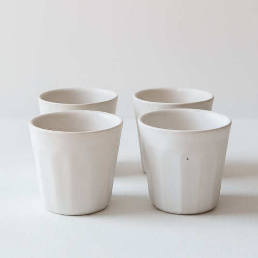 Faceted Matte White Beakers - Set of 4 SECONDS