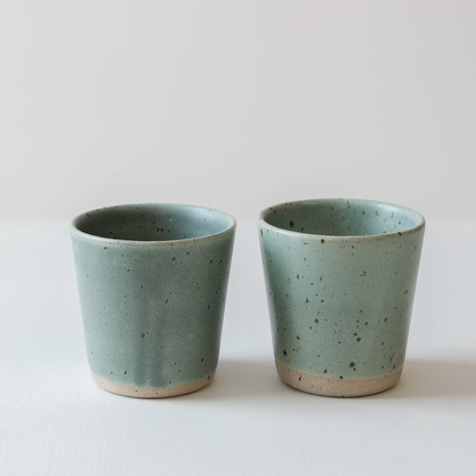 Celadon & Speckled Beakers - Set of 2 SECONDS