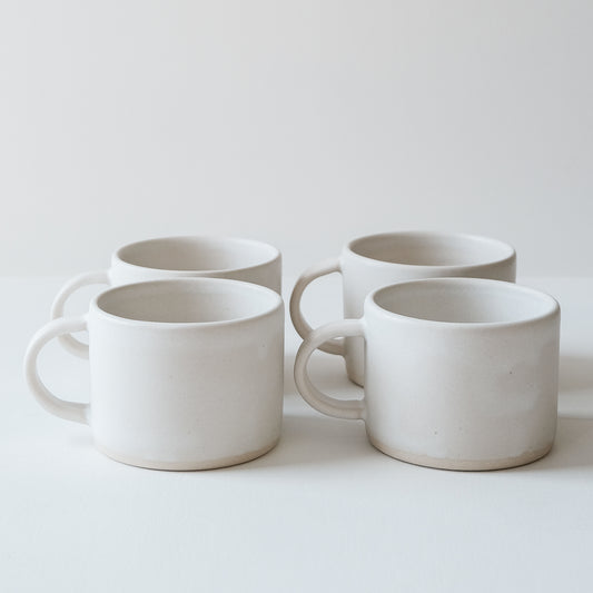 Matte White Short Mugs - Set of 4 SECONDS