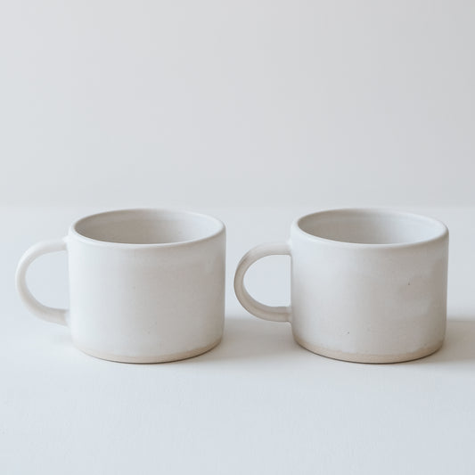 Matte White Short Mugs - Set of 2 SECONDS