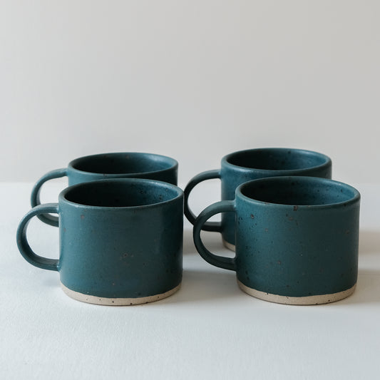 Nori Green & Speckled Short Mugs - Set of 4 SECONDS