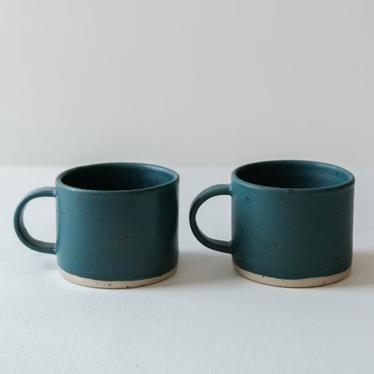 Nori Green & Speckled Short Mugs - Set of 2 SECONDS