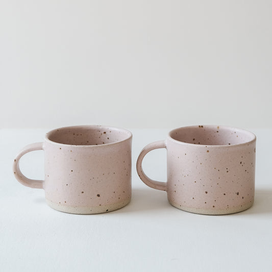 Feldspar Pink & Speckled Short Mugs - Set of 2 SECONDS