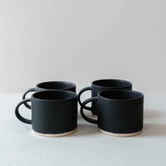 Charcoal Short Mugs - Set of 4 SECONDS