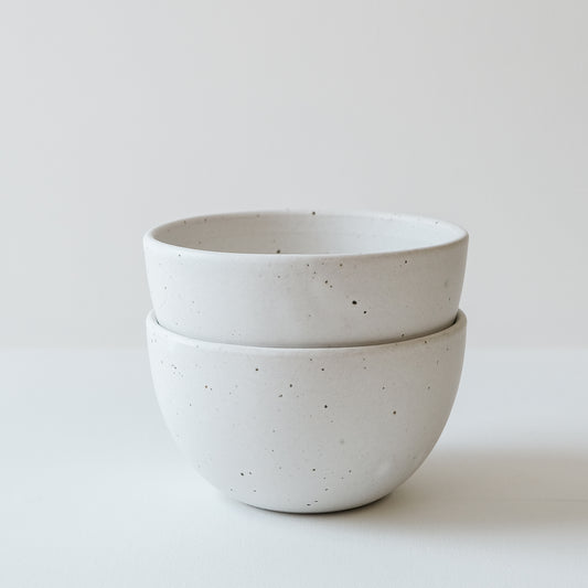 Everyday Cereal Bowl Matte White & Speckle - Set of 2 SECONDS