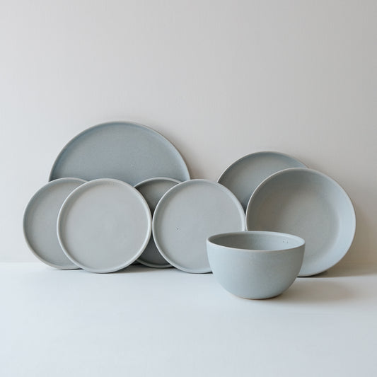 Set of Everyday Dinnerware Linen Blue - Set of 8 SECONDS