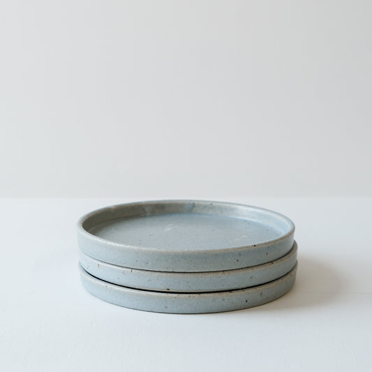Everyday Cake Plates Linen Blue & Speckle - Set of 3 SECONDS