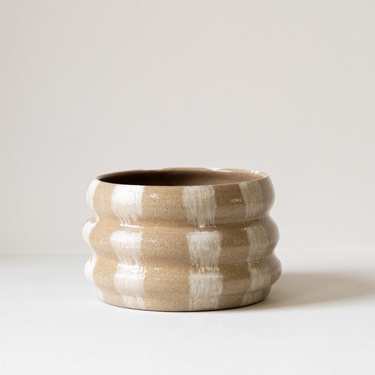 Bowl or Planter with white brushstrokes