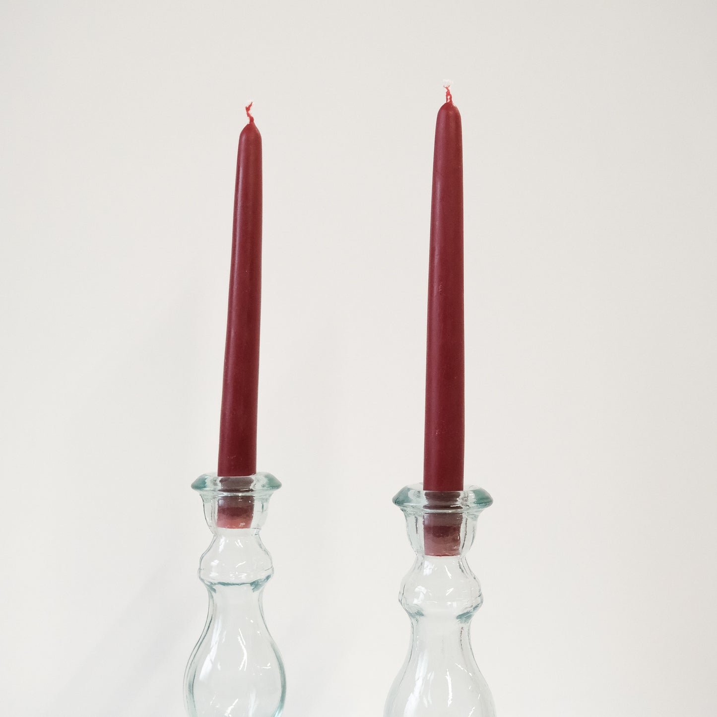 Tapered set of beeswax Dinner Candles - Burgundy Red