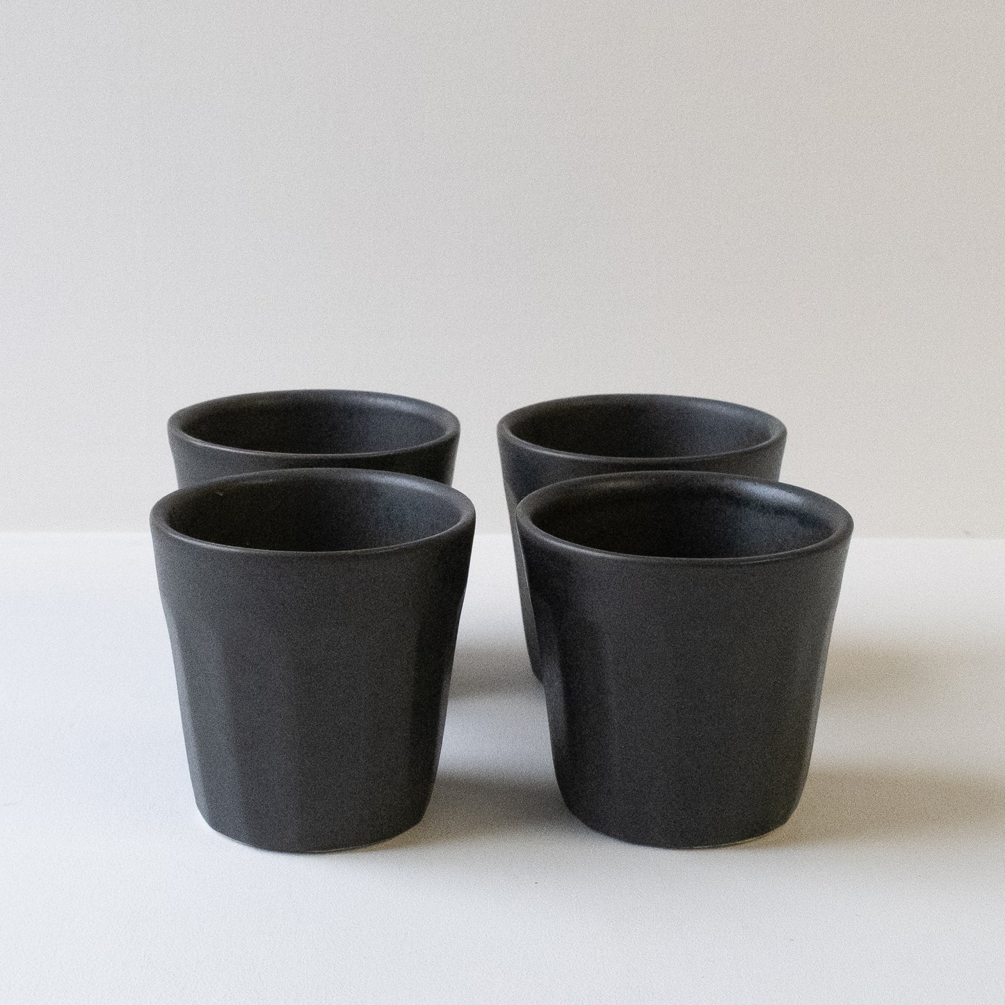 Faceted Charcoal Beakers - Set of 4 SECONDS - DOR & TAN
