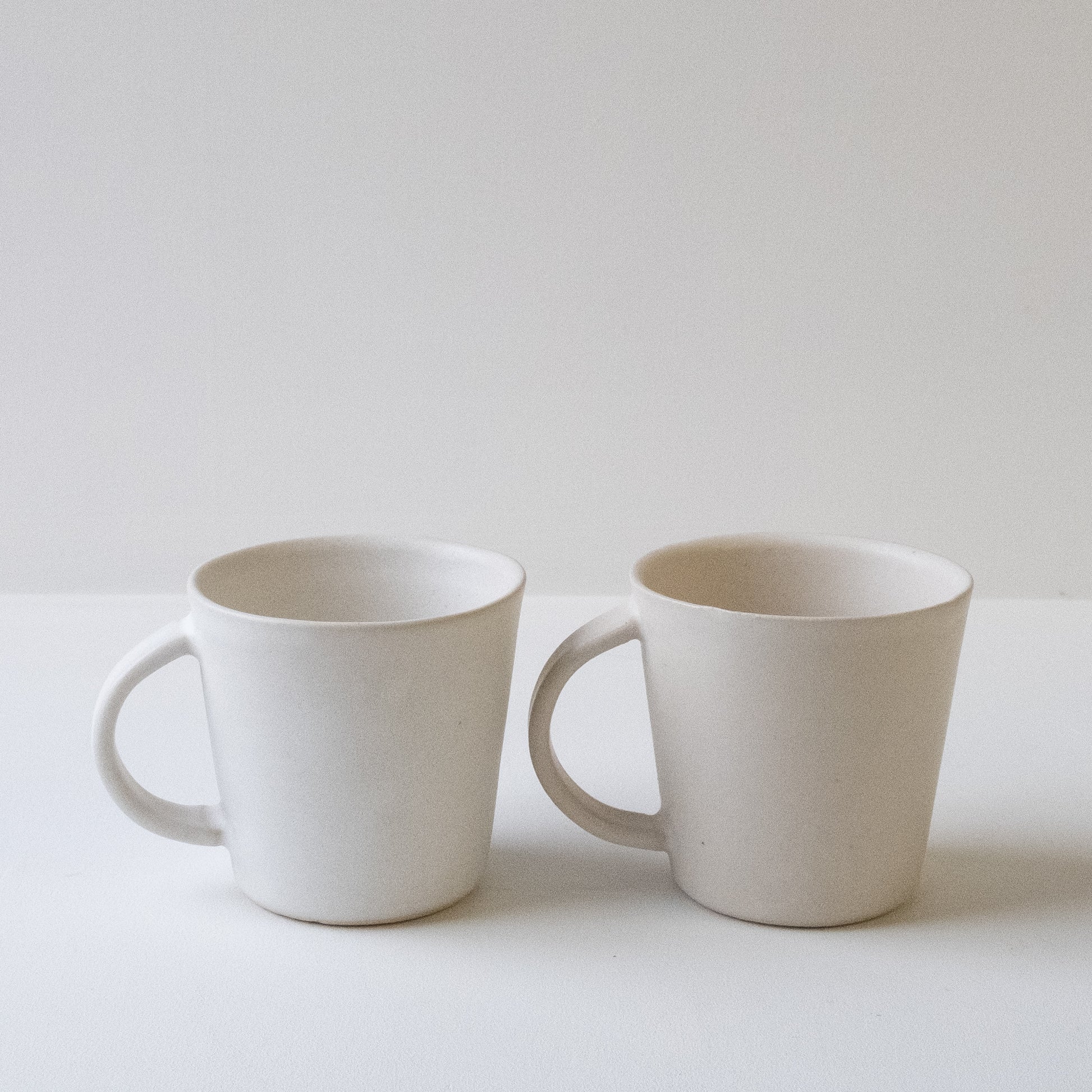 White beaker mugs - Set of 2 SECONDS - DOR & TAN