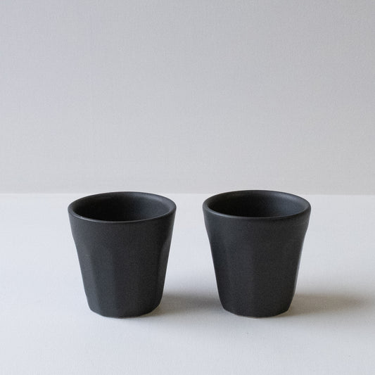 Faceted Charcoal Cortado - Set of 2 SECONDS - DOR & TAN