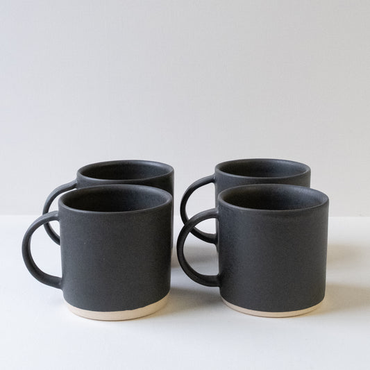 Charcoal Mugs - Set of 4 SECONDS - DOR & TAN