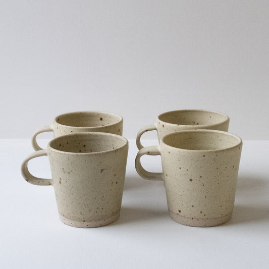 Spelt & Speckled high handled mugs - Set of 4 SECONDS - DOR & TAN