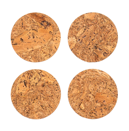 Natural Cork Coasters - Set of 4