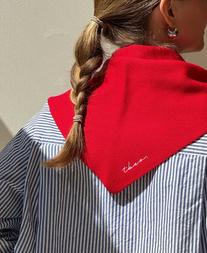Merino Triangle Scarf - Red