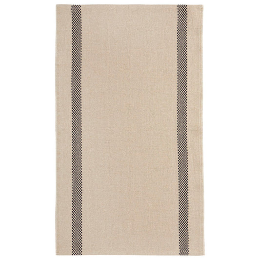 Linen Tea Towel - Chequered Natural & Noir