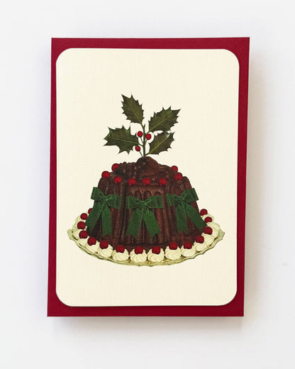 Set of 6 Greeting Cards - Christmas Plum Puddings Mixed