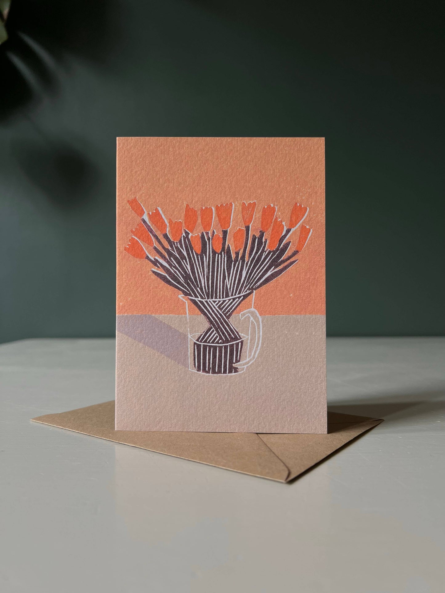 Greeting Card - Orange Emperor Tulips