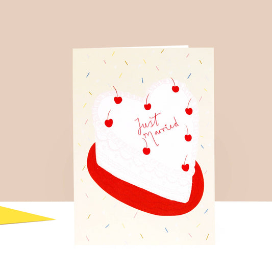 Card - Heart Cake Wedding Card
