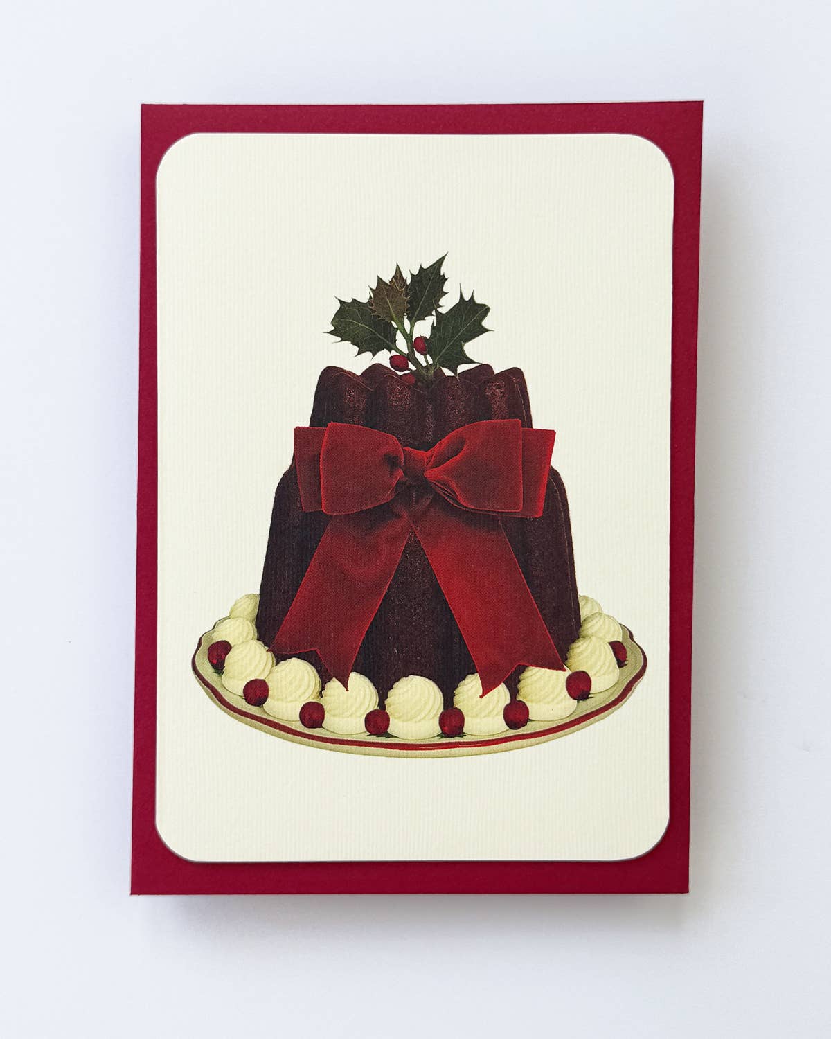 Set of 6 Greeting Cards - Christmas Plum Puddings Mixed