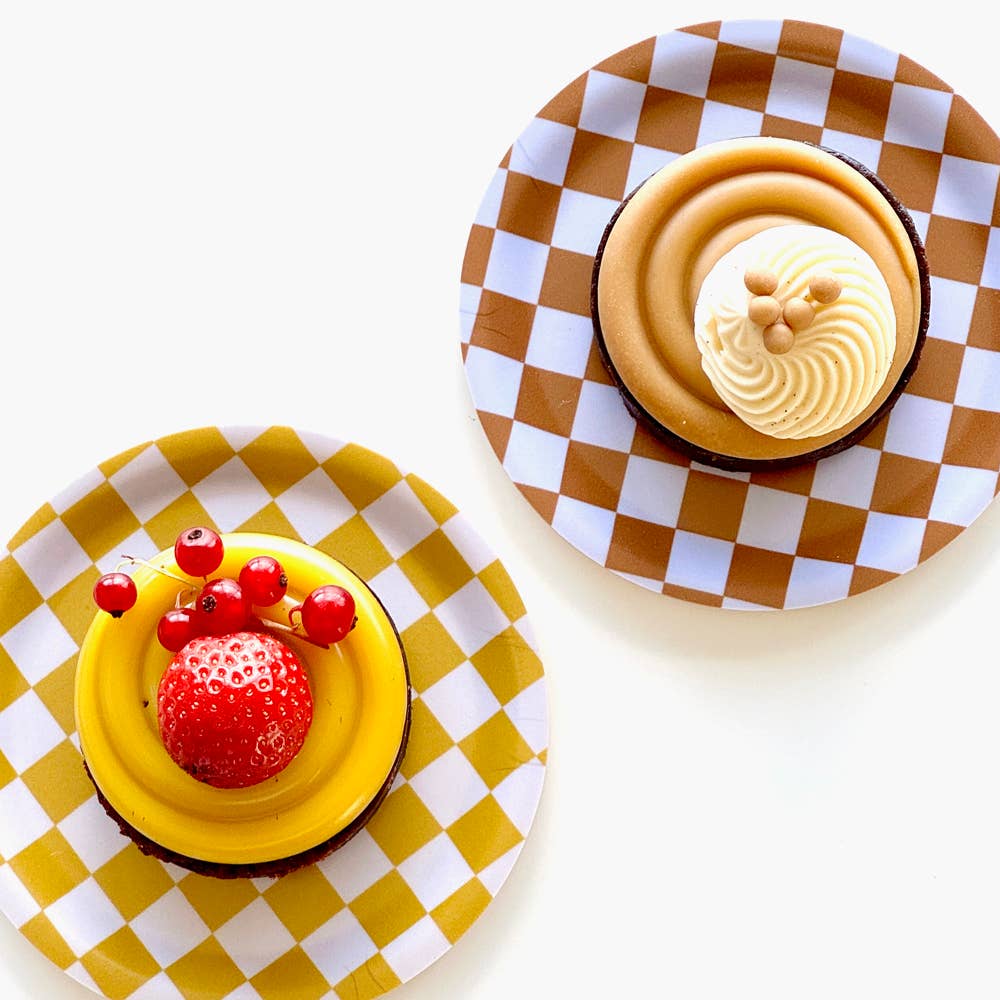 Set of 4 Coasters - Warm Checker Mix