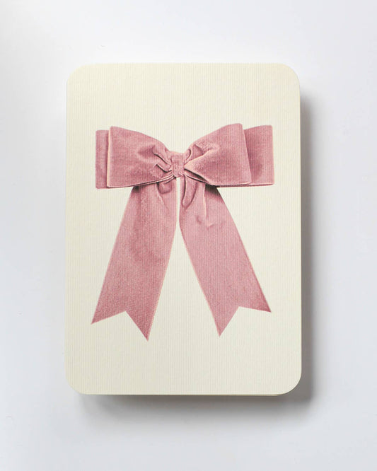 Greeting Card - Baby Pink Velvet Bow