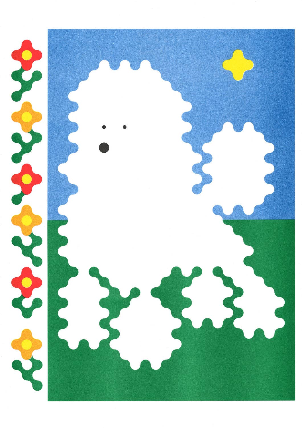 A3 Risograph print - Poodle by Joe O'Donnell