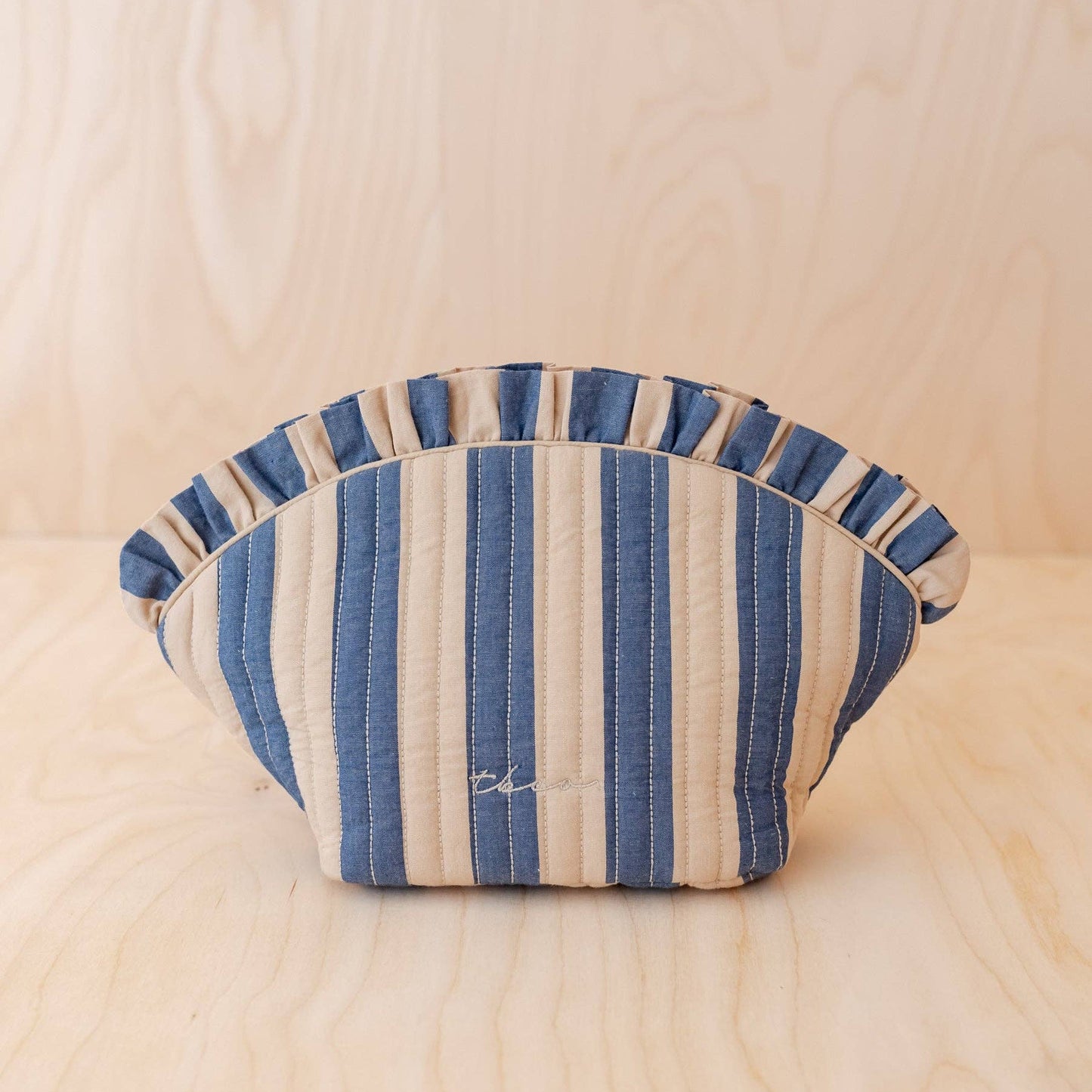 TBCo - Cotton Wash Bag in Navy Stripe - DOR & TAN