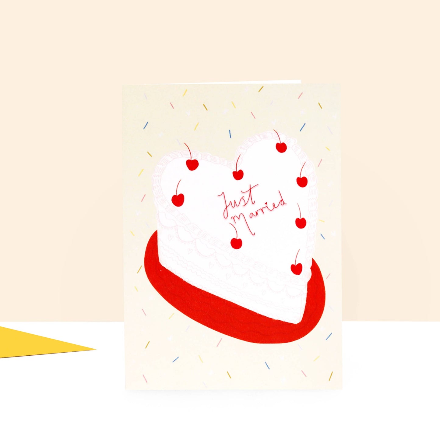 Card - Heart Cake Wedding Card