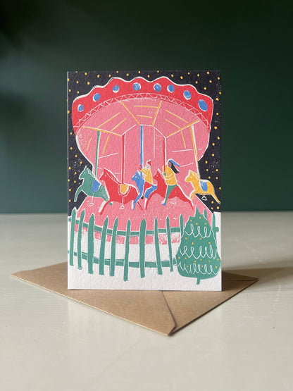 Greeting Card - Carousel Christmas