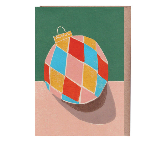 Greeting Card - Christmas Harlequin Bauble