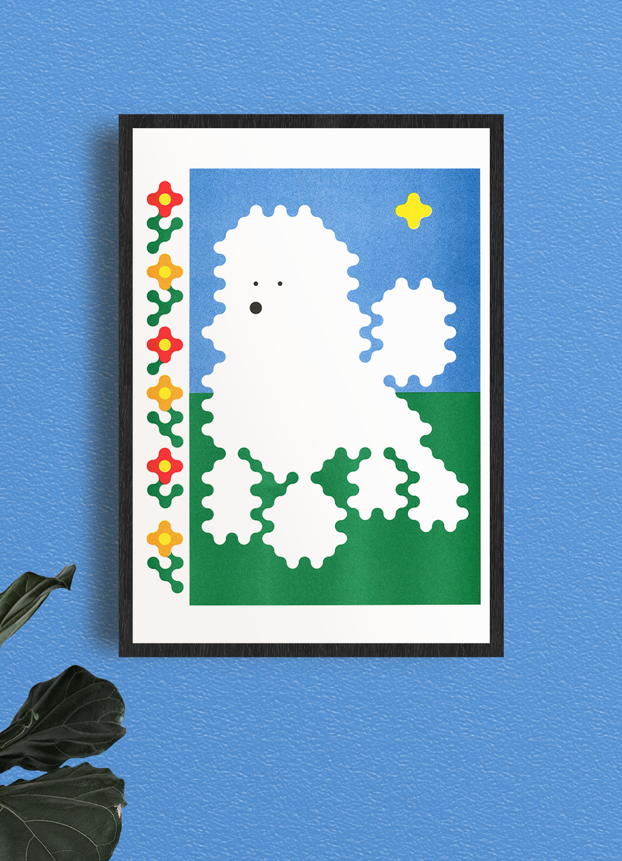 A3 Risograph print - Poodle by Joe O'Donnell