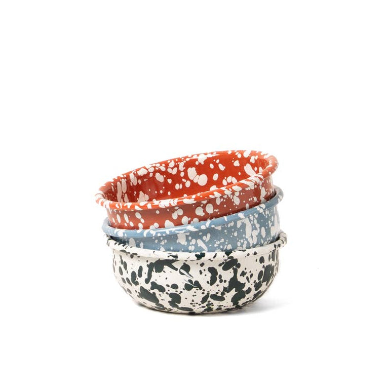 Enamel small bowl - Blue and White Splatter