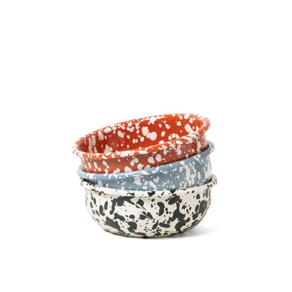 Enamel small bowl - Blue and White Splatter