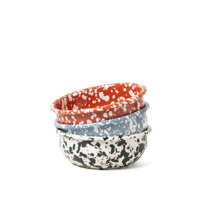 Enamel small bowl - Terracotta and White Splatter