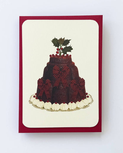 Set of 6 Greeting Cards - Christmas Plum Puddings Mixed