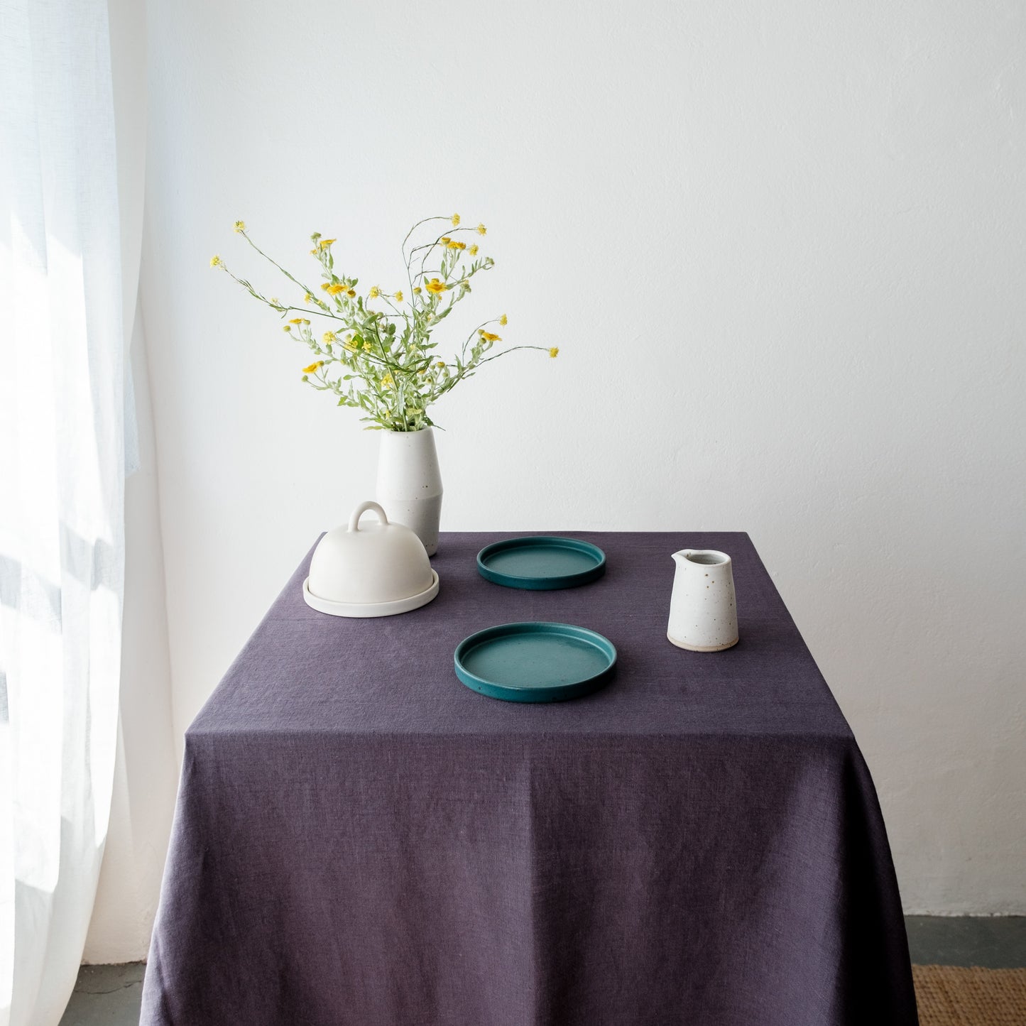 Square Linen Tablecloth - Indigo